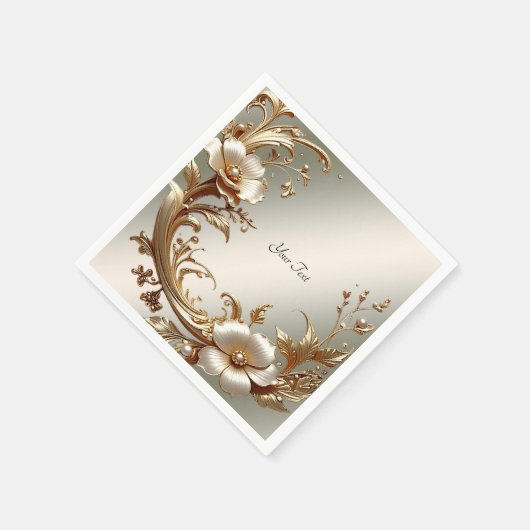 Gold Floral Serviette (Ecke)