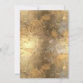 Gold Floral Simple Wedding Einladung (Rückseite)