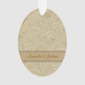 Gold Floral Swirl Erste Weihnachtsvorlage Ornament (Rückseite)