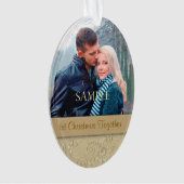 Gold Floral Swirl Erste Weihnachtsvorlage Ornament (Vorderseite)