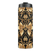 Gold Floral Thermal Tumbler Thermosbecher (Vorderseite)