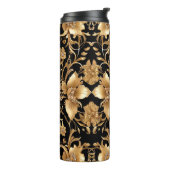 Gold Floral Thermal Tumbler Thermosbecher (Nach links gedreht)