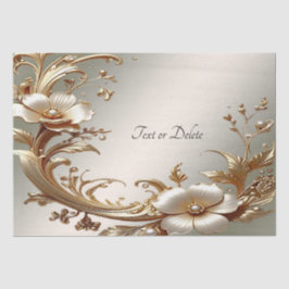 Gold Floral Tissue Paper Seidenpapier