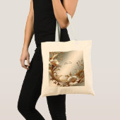 Gold Floral Tote Bag Tragetasche (Vorderseite (Produkt))