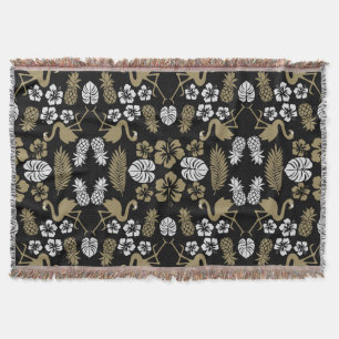 Gold Floral Tropical Gemustert Decke