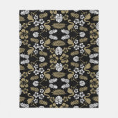 Gold Floral Tropical Gemustert Fleecedecke (Vorderseite)
