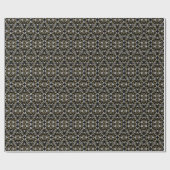 Gold Floral Tropical Gemustert Geschenkpapier (Flach)