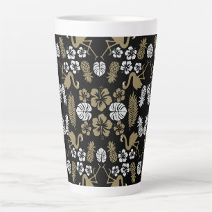 Gold Floral Tropical Gemustert Milchtasse
