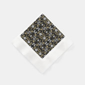 Gold Floral Tropical Gemustert Serviette (Ecke)