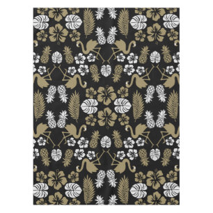 Gold Floral Tropical Gemustert Tischdecke