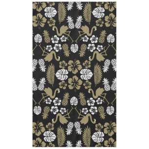 Gold Floral Tropical Gemustert Tischdecke