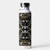 Gold Floral Tropical Gemustert Trinkflasche (Rechts)