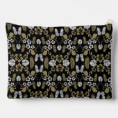 Gold Floral Tropical Gemustert Zubehörtasche (Rückseite)