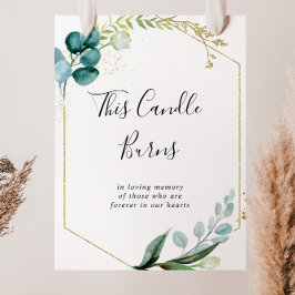 Gold Floral Tropical Green Diese Kerze Burns Zeich Poster