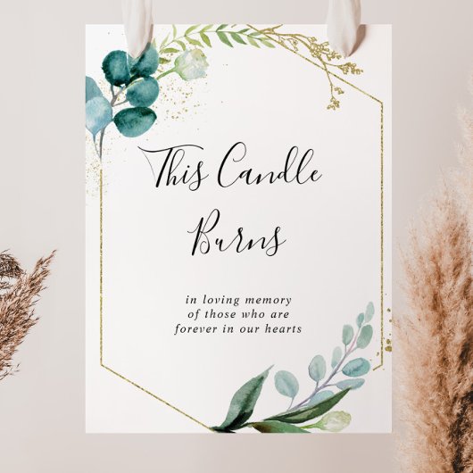 Gold Floral Tropical Green Diese Kerze Burns Zeich Poster