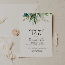 Gold Floral Tropical Greenerenerity Engagement Par Einladung