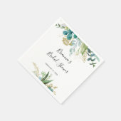 Gold Floral Tropical Greenerity Brautparty Serviette (Ecke)