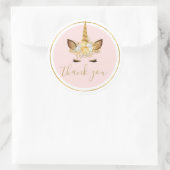 Gold Floral Unicorn Vielen Dank Runder Aufkleber (Tasche)