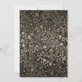 Gold Floral Vintag Black Wedding Einladungen (Rückseite)