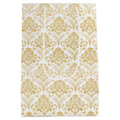 Gold floral vintage damasks mittlere geschenktüte (Rückseite)