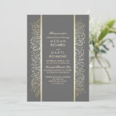 Gold Floral Vintage Probe Abendessen Einladung (Stehend Vorderseite)