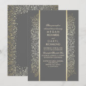 Gold Floral Vintage Probe Abendessen Einladung (Vorne/Hinten)