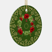 Gold Floral Vintage Weihnachten Keramik Ornament (Rechts)