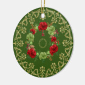 Gold Floral Vintage Weihnachten Keramik Ornament (Links)