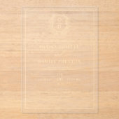 Gold Floral Wappen Monogram Wedding Elegant Acryleinladungen (Vorderseite)