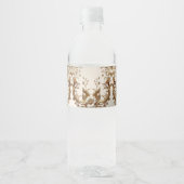 Gold Floral Water Bottle Label Wasserflaschenetikett (Vorderseite)