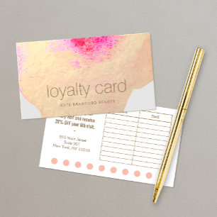 Gold Floral Watercolor 10 Punch Salon Loyalty Card Treuekarte