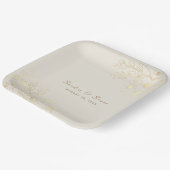 Gold Floral Wedding Paper Teller (Gewinkelt)