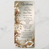 Gold Floral Wedding Program Programm (Vorderseite)
