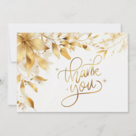 Gold Floral Wedding Thank You Card Dankeskarte