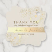 Gold Floral Wedding Vielen Dank für Ihr Interesse Geschenkanhänger (Rückseite)