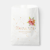 Gold Floral Wildblume Botanical Danke Hochzeit Geschenktütchen (Vorderseite)