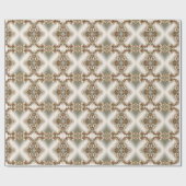 Gold Floral Wrapping Paper Geschenkpapier (Flach)