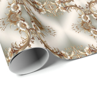 Gold Floral Wrapping Paper Geschenkpapier