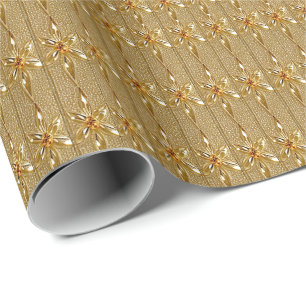 Gold Floral Wrapping Paper Geschenkpapier