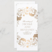 Gold Floral Wreath Peonies Garden Hochzeitsprogram Programm (Vorne/Hinten)