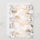 Gold Floral Wreath Sweet Newborn Baby Foto Birth Ankündigung (Rückseite)