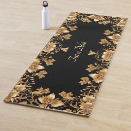 Gold Floral Yoga Mat Yogamatte