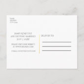 Gold florale Blätter Rustikale Hochzeiten speicher Ankündigungspostkarte (Rückseite)