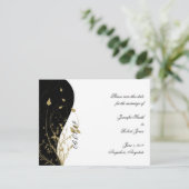 Gold florale Kurven Hochzeit Sichern Sie die Datum Save The Date (Stehend Vorderseite)