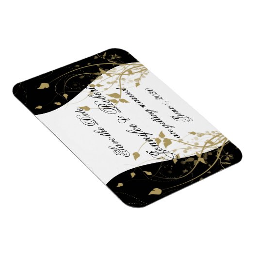 Gold florale kurvige Hochzeit Sichern Sie das Datu Magnet (Rechte Seite)