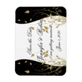 Gold florale kurvige Hochzeit Sichern Sie das Datu Magnet (Vertikal)