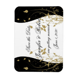 Gold florale kurvige Hochzeit Sichern Sie das Datu Magnet