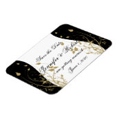 Gold florale kurvige Hochzeit Sichern Sie das Datu Magnet (Linke Seite)