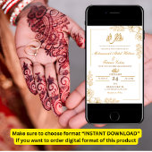 Gold florale Rahmen Elegantes Weißbuch Moderne Nik Einladung