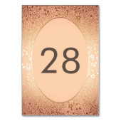 Gold Florals Peach Elegante Wedding Tischnummer (Rückseite)